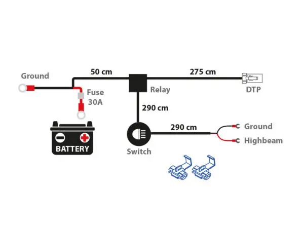 2-pin DTP juhtmekomplekt ühele tulele