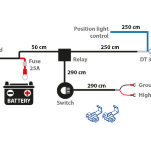 3-pin DT juhtmekomplekt ühele tulele