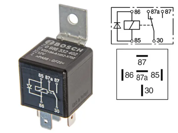 Bosch lülitusrelee, 12 V, 0986332402