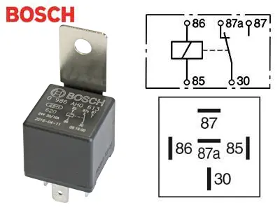 Bosch lülitusrelee, 24 V, 0986AH0613