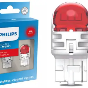 Philips LED pirnipaar, W21W, punane, 12 V