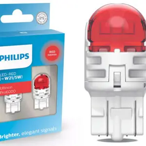 Philips LED pirnipaar, W21/5W, punane, 12 V
