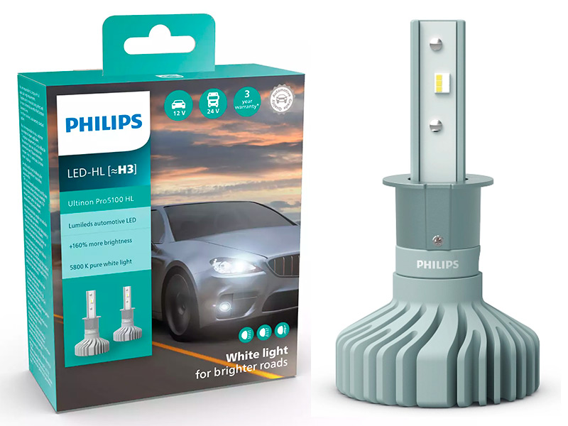 Philips LED esitule pirnipaar H3, 12 W