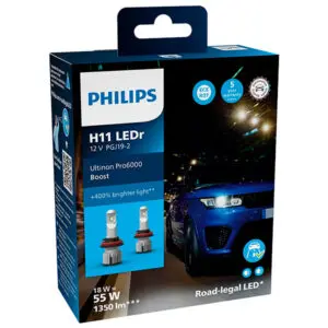 Philips LED esitule pirnipaar H11, 18 W