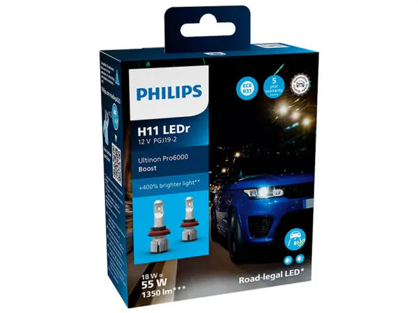 Philips LED esitule pirnipaar H11, 18 W