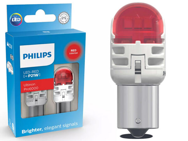Philips LED pirnipaar, P21W, punane, 12 V