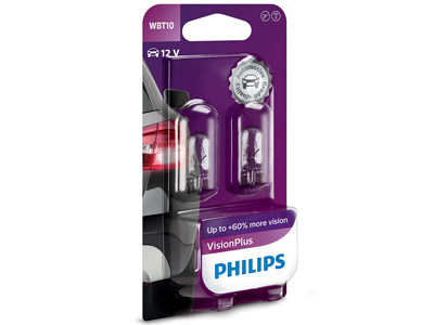 Philips klaassokliga pirnipaar, W5W