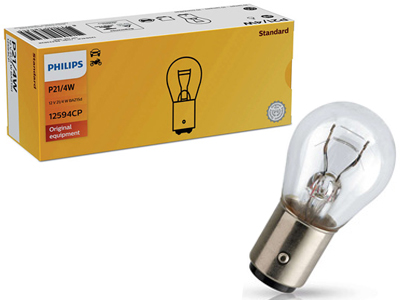 Philips metallsokliga pirn, P21/4W