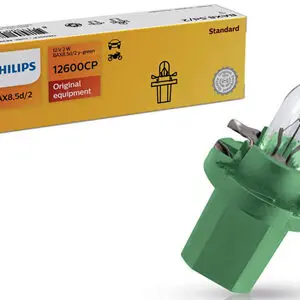 Philips plastsokliga pirn, B8.5d, 2 W, roheline, 12 V