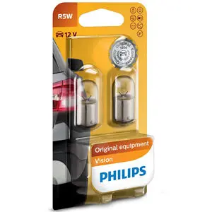 Philips metallsokliga pirnipaar, R5W