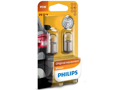Philips metallsokliga pirnipaar, R5W