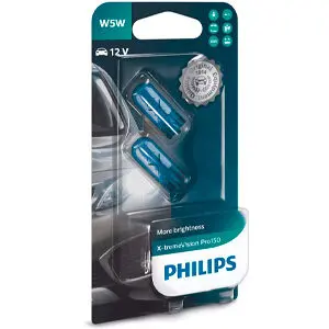 Philips klaassokliga pirni paar, W5W