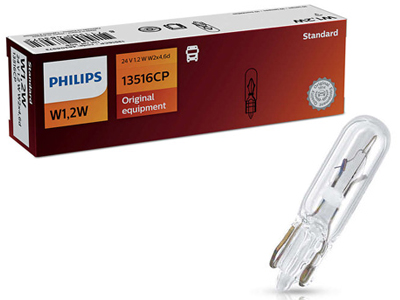 Philips klaassokliga pirn, W1.2W, WBT5