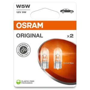 Osram klaassokliga pirni paar, T10, W5W