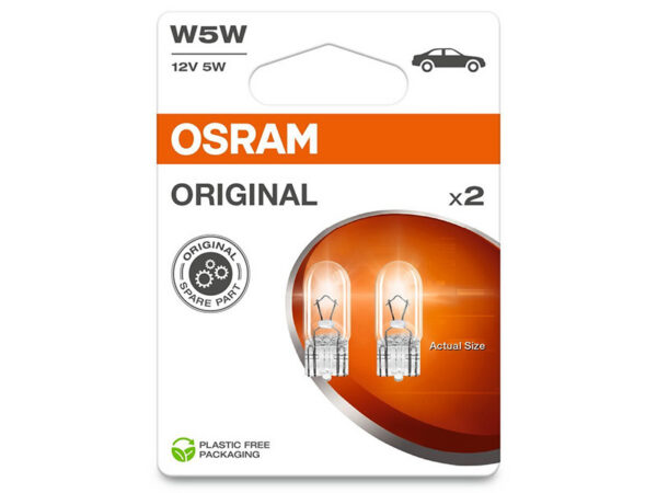 Osram klaassokliga pirni paar, T10, W5W
