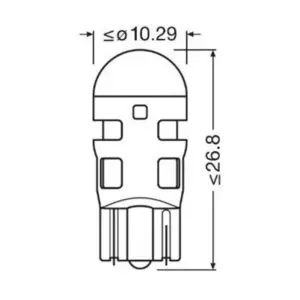 Osram LED pirnipaar, W5W (12961), 0.6 W, 10×27 mm 3