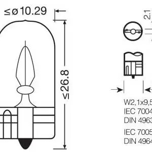 Osram klaassokliga pirni paar, 12 V 3
