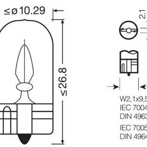Osram klaassokliga pirni paar, 12 V, 10-2827DC-02B 3