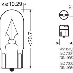 Osram pirn, W2W, W2.1x9.5d 3