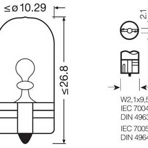 Osram pirn, W3W, W2.1x9.5d 3