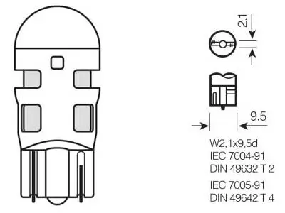 Osram LED pirnipaar, W5W 3