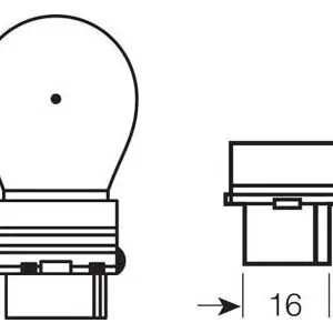 Osram udutule pirn, P27W 3