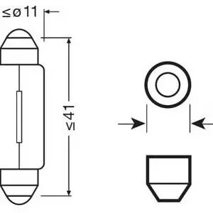 Osram pulkpirn, SV8.5-8, 11×41 mm 3
