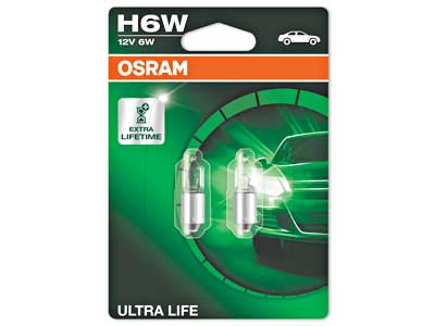 Osram metallsokliga pirnipaar, H6W