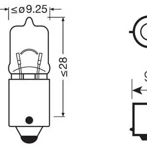 Osram metallsokliga pirnipaar, H6W 3