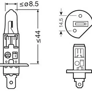 Osram halogeenpirni paar H1, P14.5s 3