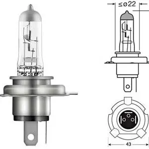 Osram halogeenpirn H19, PU43t-3 2