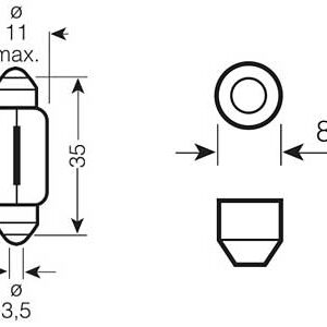 Osram pulkpirni paar, C5W, SV8.5-8 3