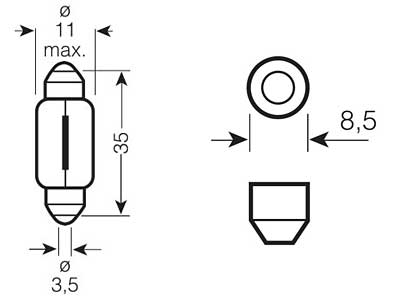 Osram pulkpirni paar, C5W, SV8.5-8 3
