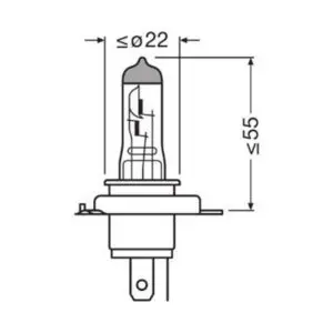 Osram halogeenpirn H4, P43t 3