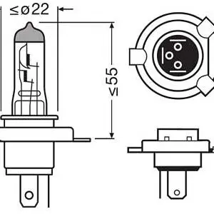 Osram halogeenpirn H4, P43t, 24 V, 10-64196-01B 3