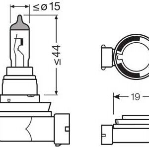Osram halogeenpirn H8, PGJ19-1 3