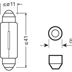 Osram pulkpirn, SV8.5-8, 11×41 mm, 24 V, 10-6424 3