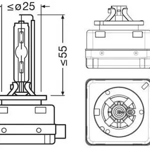Osram ksenoonpirn D1S, PK32d-2, 85 V 3