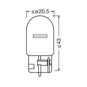 Osram klaassokliga pirni paar, T20, W21W 3