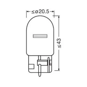 Osram klaassokliga pirni paar, T20, W21W 3