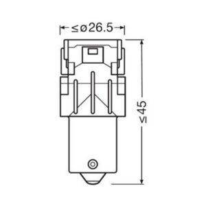 Osram LED pirnipaar, P21W (12498), 1.9 W, 25×49 mm 3