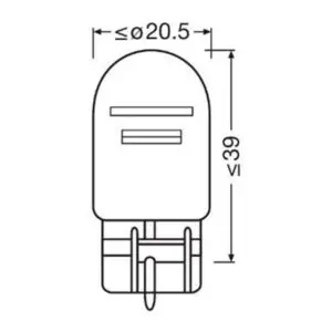Osram klaassokliga pirni paar, 21W/5 W 3