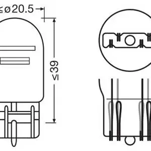 Osram klaassokliga pirn, 21W/5 W 3