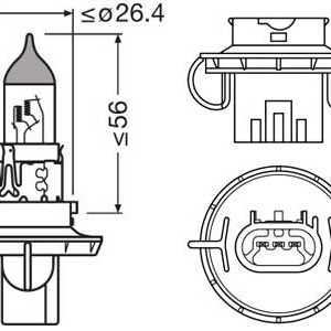 Osram halogeenpirn H13, P26.4t 3