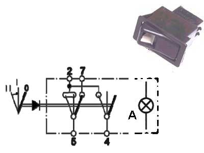 Klahvlüliti OFF-ON-(ON), 0 - 1 <- 2