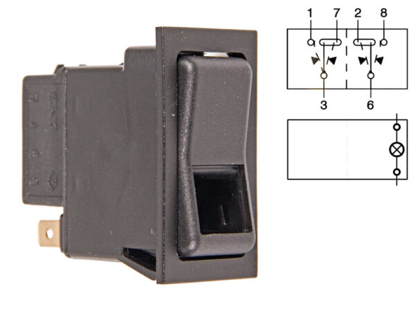 Klahvlüliti, 1 -> 0 <- 2, 22×44 mm, 24 V