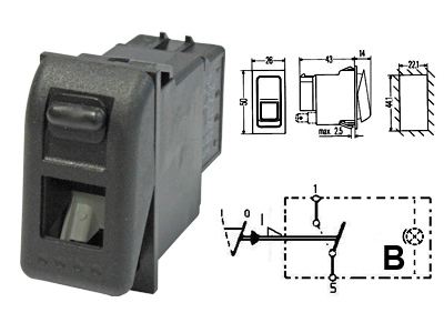 Klahvlüliti, 0 <- 1 lock, 22×44 mm
