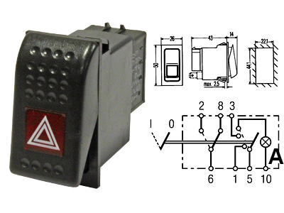 Klahvlüliti, Hazard warning, 22×44 mm, 24 V
