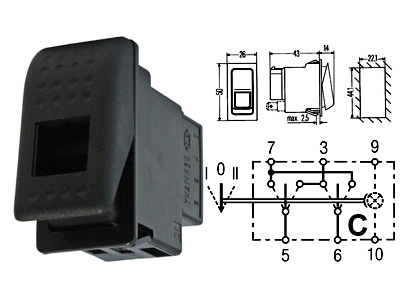 Klahvlüliti, switch polarity, 22×44 mm