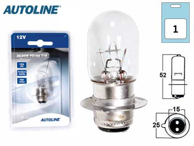 Autoline metallsokliga pirn, 35W/35 W, 12 V